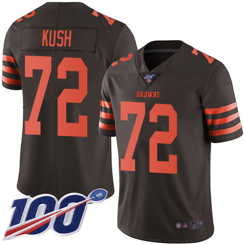 Cleveland Browns Eric Kush Men Brown Limited Jersey 72 NFL Football 100th Season Rush Vapor Untouchable
